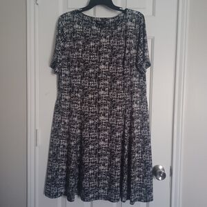 Roz & Ali Blk/white Elegant Shift Dress Sz XL /